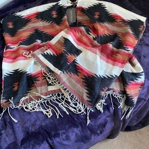 Aztec Western Poncho / Wrap